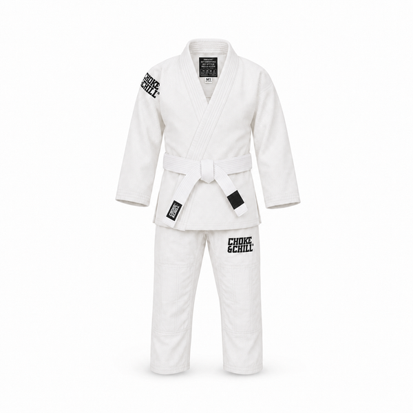 Choke&Chill BJJ Gi Basic Kids White White Belt – product image 1