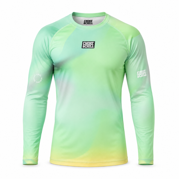 Choke&Chill Rashguard Acid Green Long Sleeve – product image 1