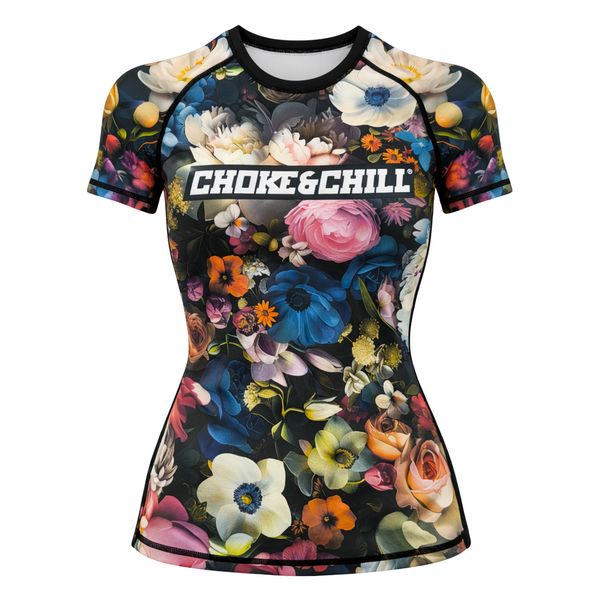 Choke&Chill Rashguard Flower Women Short Sleeve – side view